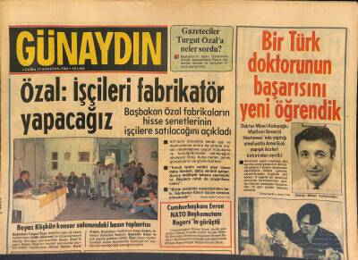 Günaydın Gazetesi 17 Ağustos 1984 - Barbara Bouchet Türk Polisi Oldu - Yugoslavya Yabancı Sermayeye Açılıyor GZ127873 - 1
