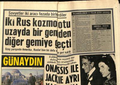 Günaydın Gazetesi 17 Ocak 1969 - İki Rus Kozmonot Uzayda Bir Gemiden Diğerine Geçti GZ58295 - 1