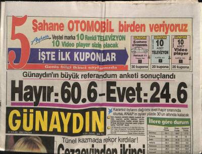 Günaydın Gazetesi 18 Eylül 1988 - Doğum Günü Hediyesi GZ55997 - 1