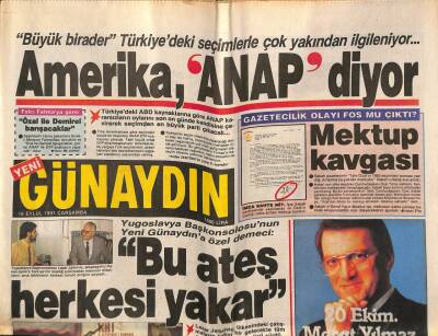 Günaydın Gazetesi 18 Eylül 1991 - Doğum Günü Hediyesi GZ55811 - 1