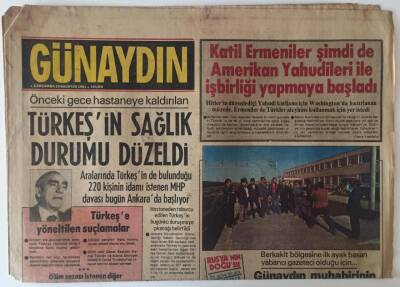 Günaydın Gazetesi 19 Ağustos 1981 - Hastaneye Kaldırılan Türkeşin Sağlık Durumu Düzeldi GZ22819 - 1