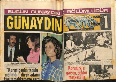 Günaydın Gazetesi 19 Haziran 1974 - Fahri Korutürke Garson Maske İle Hizmet Verdi GZ56075 - 1