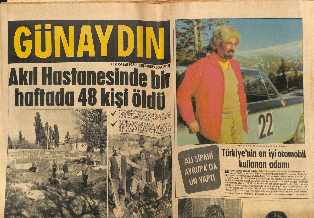 Günaydın Gazetesi 19 Kasım 1970 - Türkiye'nin En İyi Otomobil Kullanan Adamı - Neşe Karaböcek Üç Kişi Tarafından Kaçırılmak İstendi - Sevda Ferdağ GZ152132 - 1