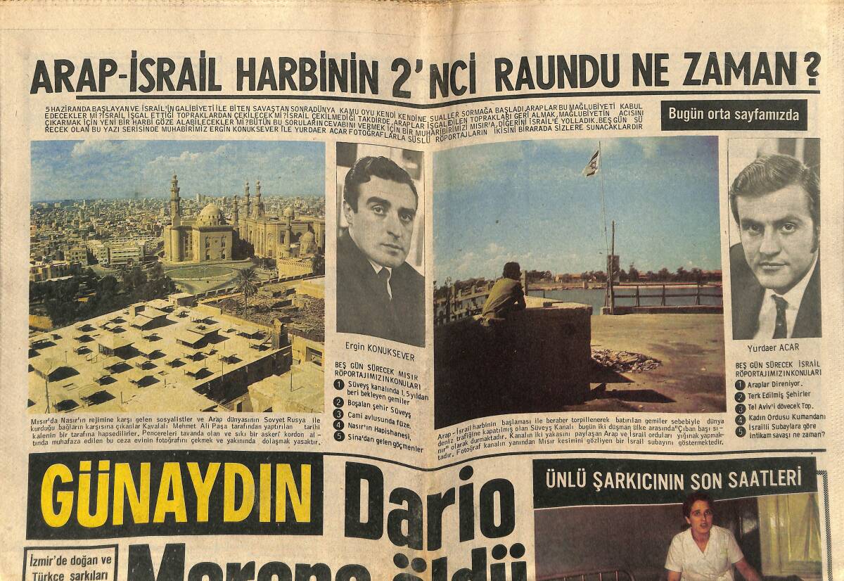 Günaydın Gazetesi 2 Aralık 1968 - Arap-İsrail Harbinin 2. Raundu Ne Zaman - Fenerbahçe Karıştı GZ152121 - 1