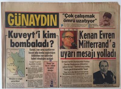 Günaydın Gazetesi 2 Ekim 1981 - Kenan Evren Mitterranda Uyarı Mesajı Yolladı GZ22824 - 1