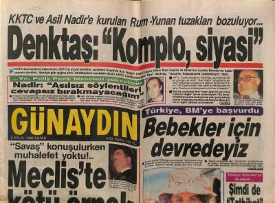 Günaydın Gazetesi 2 Eylül 1990 - Gergin Havada Sıcak Anlar,HEP Salondan Çıkmadı GZ61341 - 1