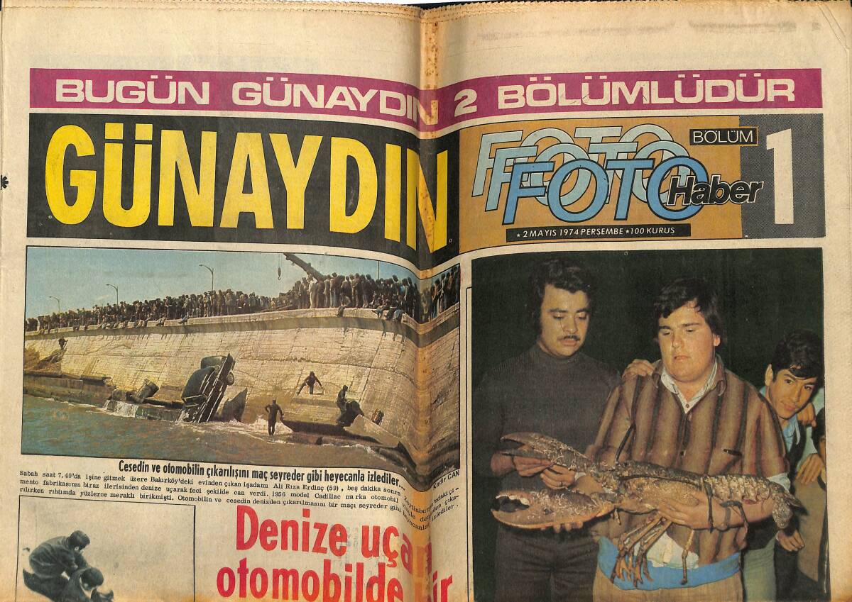 Günaydın Gazetesi 2 Mayıs 1974 - Sahte 500 Liralık Basıp 125 Liradan Satıyorlardı GZ148802 - 1