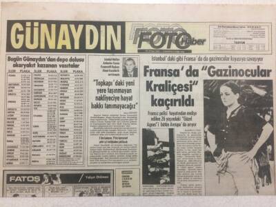Günaydın Gazetesi 21 Ekim 1978 - Fransada Gazinocular Kraliçesi Kaçırıldı GZ50171 - 1