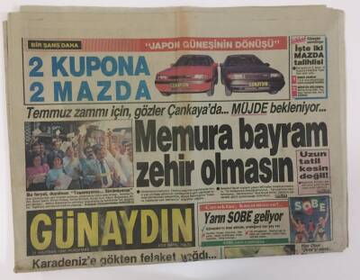 Günaydın Gazetesi 21 Haziran 1990 - Karadenizde Sel Felaketi 37 Kurban GZ13150 - 1