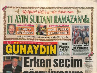Günaydın Gazetesi 21 Ocak 1996 - Türkan Şoraya Onur Ödülü GZ81096 - 1