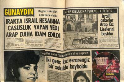 Günaydın Gazetesi 21 Şubat 1969 - Irakta İsraile Casusluk Yapan Yedi Arap İdam Edildi GZ58203 - 1