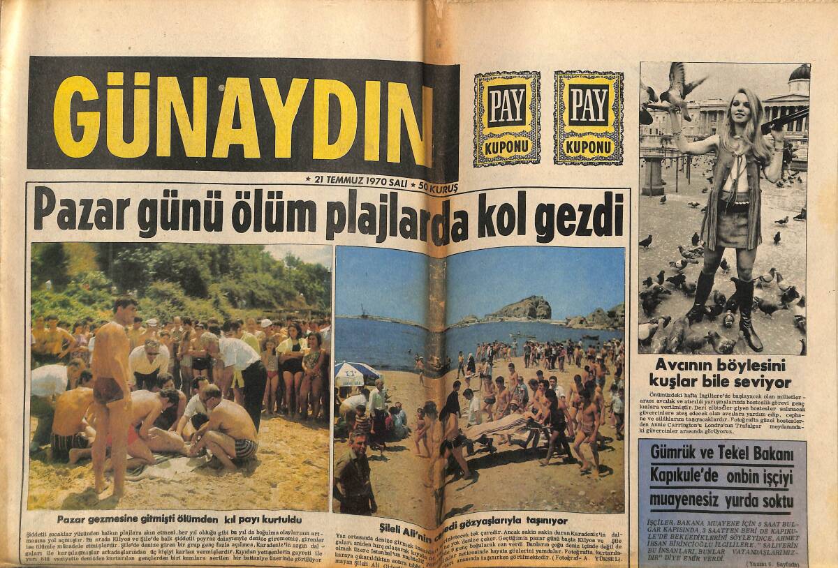 Günaydın Gazetesi 21 Temmuz 1970 - Kemal Satır Oğlu Mustafa'yı Dinlemek İçin Ankara'dan Geldi GZ152093 - 1