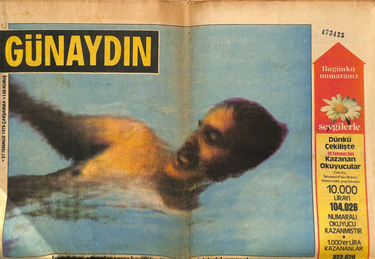 Günaydın Gazetesi 21 Temmuz 1976 - Claudia Cardinale Bikinisinin Üstünü Çıkarıp Attı - Yeşilçam'da Sansür Yüzünden İşsizlik Tehlikesi GZ152133 - 1