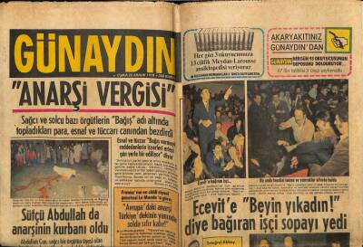 Günaydın Gazetesi 22 Aralık 1978 - Anarşi Vergisi Esnafı Canından Bezdirdi GZ64218 - 1