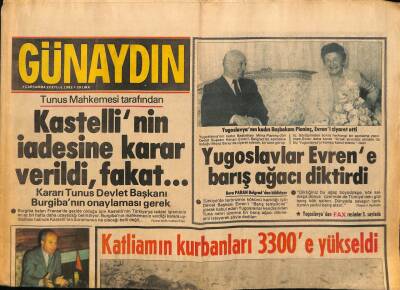 Günaydın Gazetesi 22 Eylül 1982 - Banker Kastellinin İadesine Karar Verildi,Fakat.. GZ89487 - 1