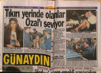Günaydın Gazetesi 22 Kasım 1987 - İbrahim Tatlısesten Ahu Tuğbaya Limonata Gibi Olmuşsun GZ55802 - 1