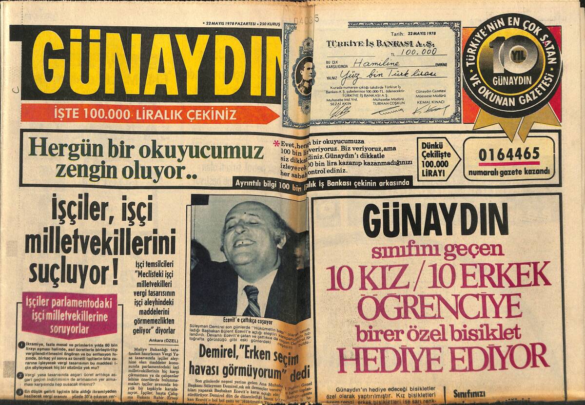 Günaydın Gazetesi 22 Mayıs 1978 - Cannes Film Festivalinde En Büyük İlgiyi Çarli'nin Meleği Farrah Fawcett Gördü GZ152144 - 1