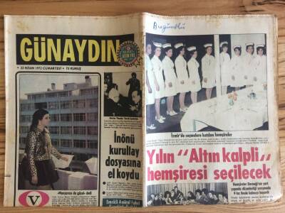 Günaydın Gazetesi 22 Nisan 1972 - İnönü Kurultay Dosyasına El Koydu GZ72812 - 1