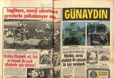 Günaydın Gazetesi 22 Şubat 1974 - Kraliçe Elizabeth , Eşi , Kızı Ve Damadı İle Sıcak Ülkelerde Safa Sürüyor! GZ77811 - 1