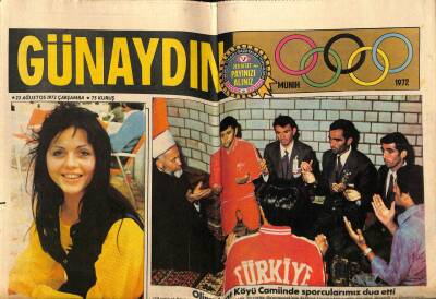 Günaydın Gazetesi 23 Ağustos 1972 - Sürgündeki Yunan Kralı Münih Olimpiyatlarında GZ55976 - 1