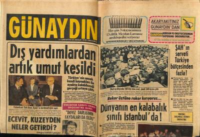 Günaydın Gazetesi 23 Aralık 1978 - Dış Yardımlardan Umut Kesildi GZ64207 - 2