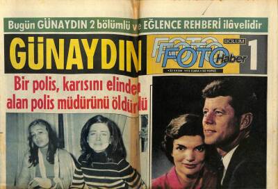 Günaydın Gazetesi 23 Kasım 1973 - Bir Polis Karısını Elinden Alan Polis Müdürünü Öldürdü GZ56781 - 1