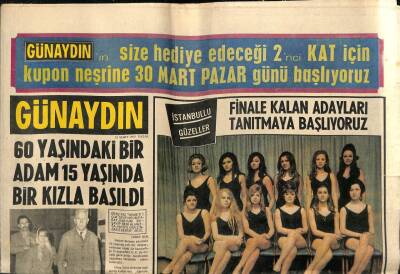 Günaydın Gazetesi 23 Mart 1969 - 60 Yaşında Adam 15 Yaşında Kızla Basıldı GZ56017 - 1
