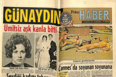 Günaydın Gazetesi 23 Mayıs 1973 - Cannesda Soyunan Soyunana GZ58154 - 1