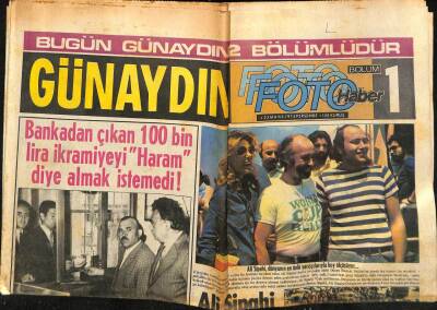 Günaydın Gazetesi 23 Mayıs 1974 - Bankadan Çıkan 100 Bin Lira İkramiyeyi Haram Diye Almak İstemedi GZ58258 - 1