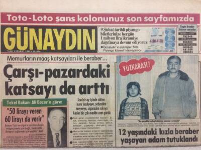 Günaydın Gazetesi 23 Şubat 1982 - Çarşı Pazardaki Katsayı Da Arttı GZ34828 - 1