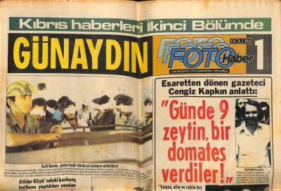 Günaydın Gazetesi 24 Ağustos 1974 - Rum Çeteciler Birer Birer Yakalanıyor GZ55964 - 1