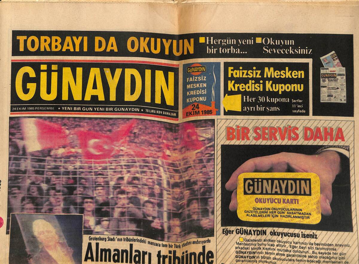 Günaydın Gazetesi 24 Ekim 1985 - TRT'nin Hürrem Sultanı Ülkü Kuranel - Galatasaray Defteri Henüz Kapatmadı GZ152139 - 1