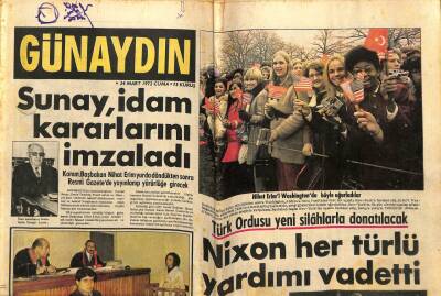 Günaydın Gazetesi 24 Mart 1972 - Cevdet Sunay İdam Kararlarını İmzaladı GZ58318 - 1
