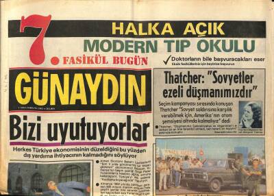 Günaydın Gazetesi 24 Mayıs 1983 - Margaret Thatcher, Sovyetler Ezeli Düşmanımızdır GZ89503 - 1