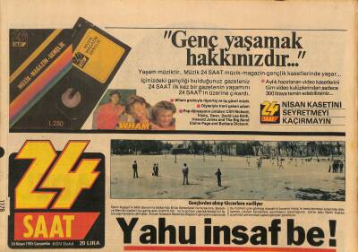 Günaydın Gazetesi 24 Saat Eki 10 Nisan 1985 - Nükhet Durudan Gençlik Yılında Gençlere Ücretsiz Konser GZ126002 - 1