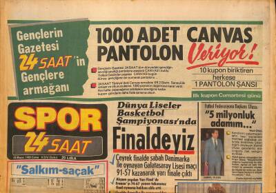 Günaydın Gazetesi 24 Saat Spor Eki 10 Mayıs 1985 - Cramerin Trabzonda Casusu Var ! - Boğazda Yeni Af GZ126211 - 1