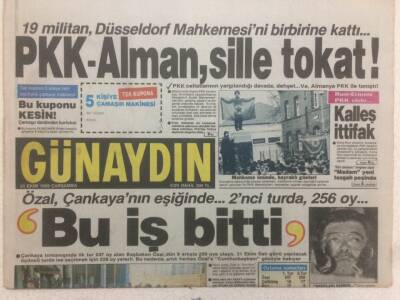 Günaydın Gazetesi 25 Ekim 1989 - PKK-Alman Sille Tokat GZ51214 - 1