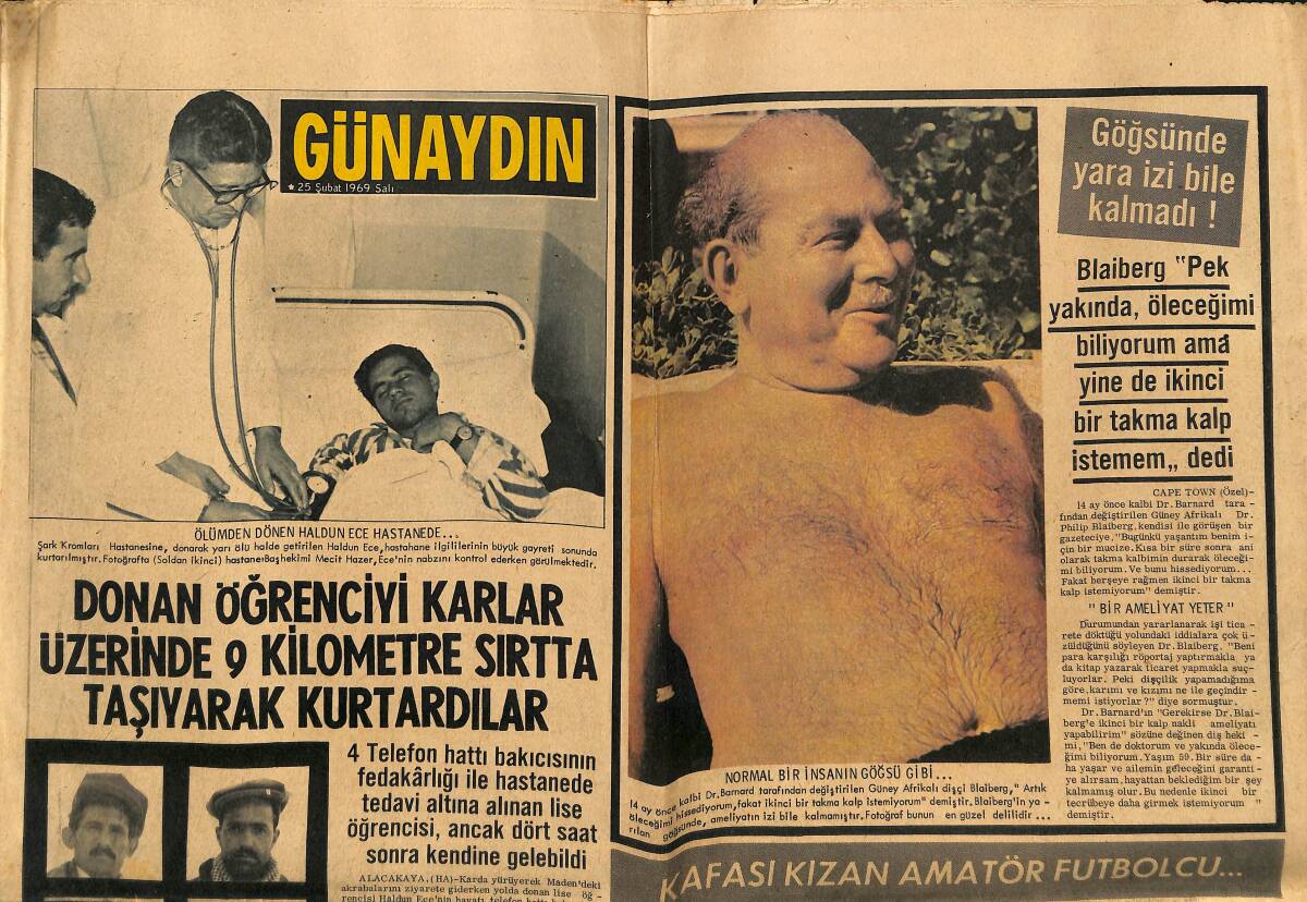 Günaydın Gazetesi 25 Şubat 1969 - Fenerbahçe Futbol Takımı Kaptan Can'a Teslim Edildi GZ152096 - 1