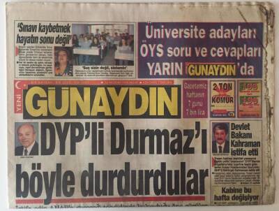 Günaydın Gazetesi 26 Haziran 1994 - DYPli Durmazı Böyle Durdular GZ22830 - 1