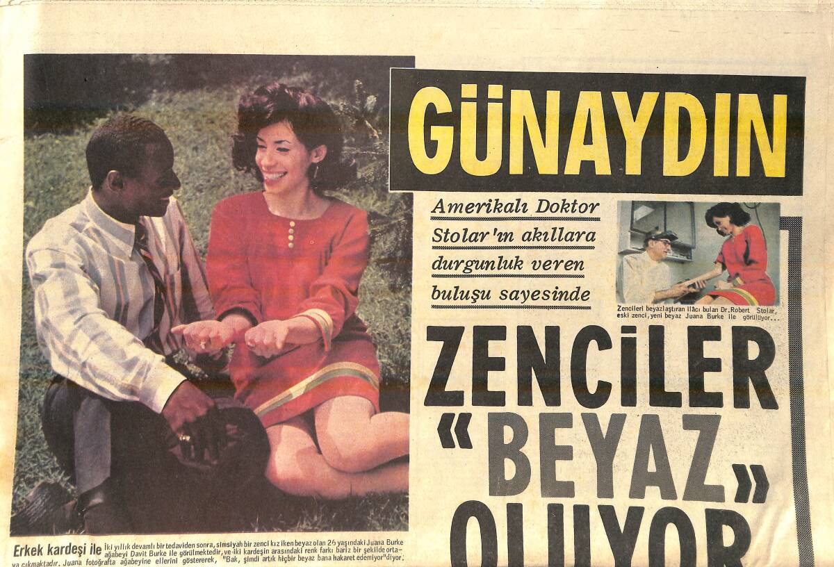 Günaydın Gazetesi 26 Kasım 1968 - Süslü Emine İle İlk Gece - Zenciler Beyaz Oluyor GZ156705 - 1