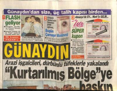 Günaydın Gazetesi 26 Ocak 1989 -Arazi İşgalcileri , Dürbünlü Tüfeklerle Yakalandı GZ115579 - 1