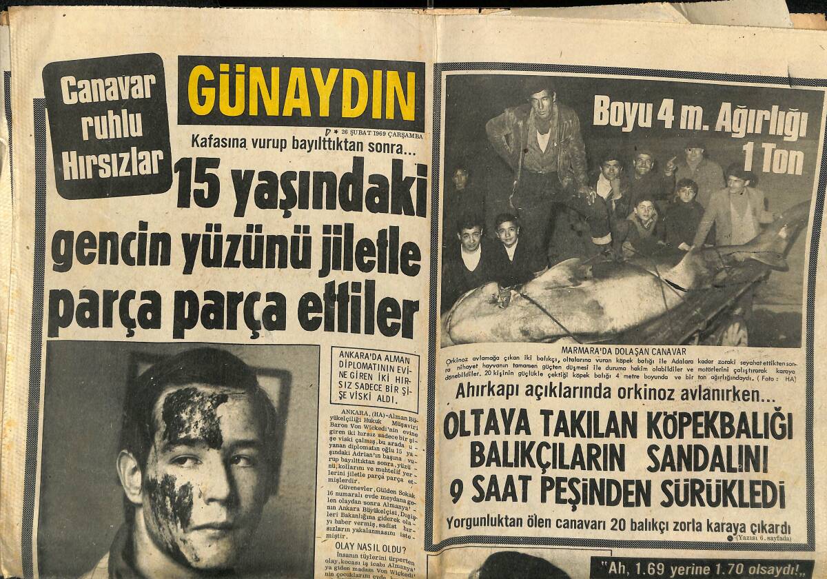 Günaydın Gazetesi 26 Şubat 1969 - Beatle'lardan Paul'un Gayri Meşru Bir Çocuğu Olduğu İleri Sürüldü - Türkiye Kupası Eskişehirspor-Galatasaray GZ152095 - 1