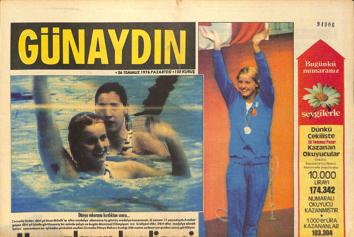Günaydın Gazetesi 26 Temmuz 1976 - Pamukkale'nin Şifalı Kaplıca Suları Çok Ünlüdür GZ159183 - 1