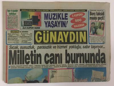 Günaydın Gazetesi 26 Temmuz 1990 - Yurdun Batı Yakası Susuzluktan Çıldırdı GZ13144 - 1