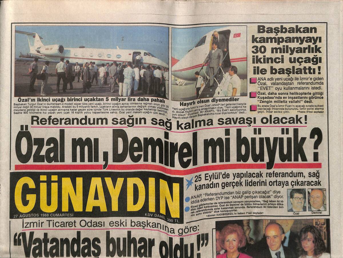 Günaydın Gazetesi 27 Ağustos 1988 - Serpil Çakmaklı : '' Aldatıldım ! '' - Sabancı , Karısı Ve Kızı İle Birlikte GZ151279 - 1