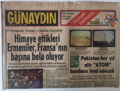 Günaydın Gazetesi 27 Eylül 1981 - Himaye Ettikleri Ermeniler ,Fransanın Başına Bela Oluyor GZ22825 - 1