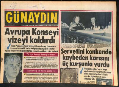 Günaydın Gazetesi 27 Eylül 1985 - Avrupanın AIDS Şampiyonu Fransa - Avrupa Konseyi Vizeyi Kaldırdı GZ127722 - 1