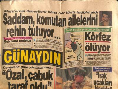 Günaydın Gazetesi 27 Ocak 1991 - Doğum Günü Hediyesi (ManşetSaddam Komutanları Rehin Tutuyor) GZ55792 - 1
