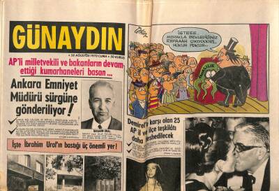 Günaydın Gazetesi 28 Ağustos 1970 - Ankara Emniyet Müdürü Sürgüne Gönderiliyor GZ55863 - 1