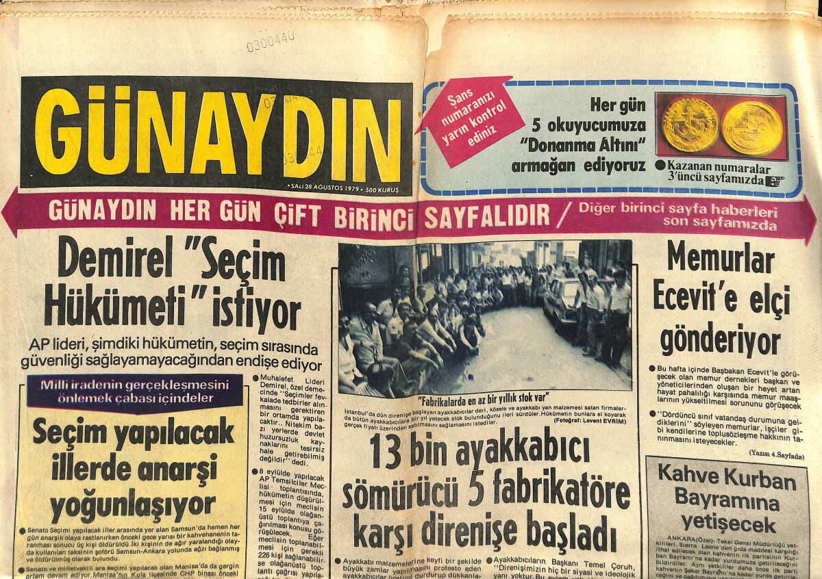 Günaydın Gazetesi 28 Ağustos 1979 - Amerika İle Rusya'nın Arasını Açan Karı Koca - Sevilen Sanatçılar Öyle Olsun'da Buluştu GZ141058 - 1